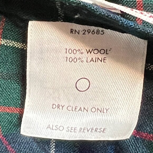 Sir Pendleton Men Medium Green Blue Hunting Tartan Plaid Wool Button Down Shirt - Picture 7 of 11